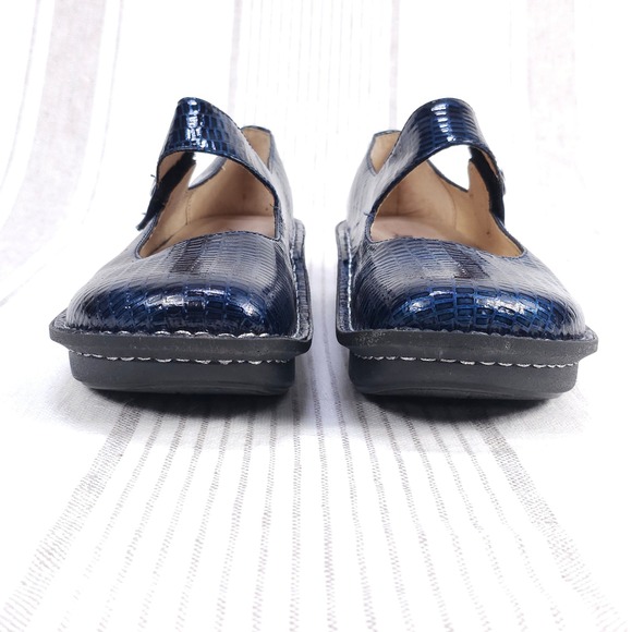Alegria Paloma Mary Jane Flats Womens EU 38 US 7.5-8 Blue Leather Comfort Ergo - Picture 4 of 12